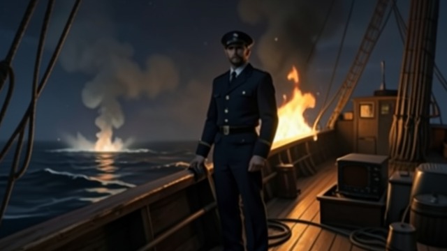 The Moment of the Jump from "The Caine Mutiny Court-Martial". The Moment of the Jump Abandoning Ship When the Caine catches fire, Keefer believes the ship will explode and orders the crew to abandon it.