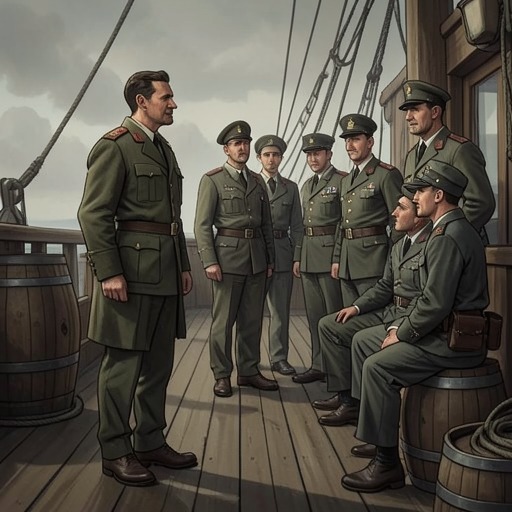 Willie and the Men of the Caine from "The Caine Mutiny Court-Martial". Shipboard relationships turn Willie’s early distance from enlisted men into recognition of a community whose competence and loyalty he eventually shares.