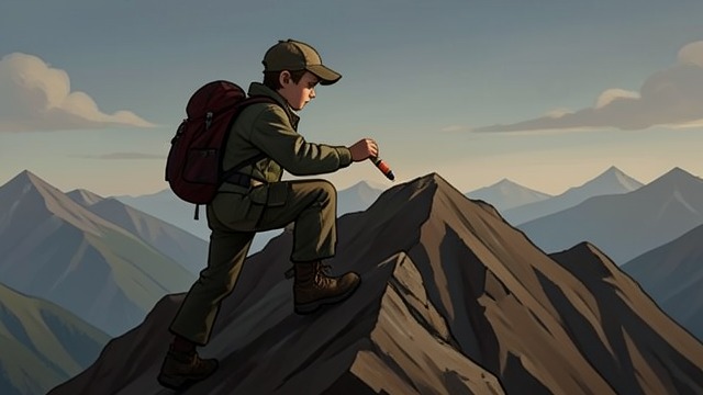 作为目的地的窗户,《哈罗德和紫色蜡笔》中的场景。一个私人的地标 家进入风景 哈罗德希望从山上看到卧室的窗户。这扇窗户让他的寻找在一段原本没有明确终点的旅程中有了特定的目的地。 尚未找到地标 登山并没有带来期待中的景象。哈罗德反而坠落了,而家的念头仍是一种需求,伴随他进入冒险的下一阶段。