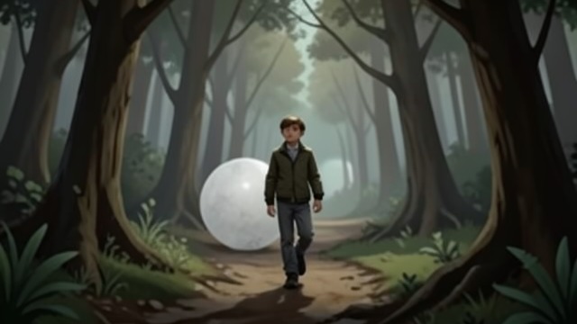 The Moon Goes Along from "Harold and the Purple Crayon". Company on the Move A responsive sky As Harold leaves the straight path for a shortcut, the Moon goes with him.
