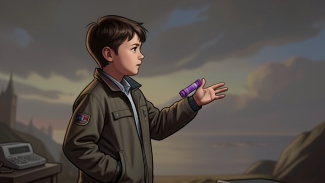 A Tool Taken Along from "Harold and the Purple Crayon". The Crayon as Equipment Carried into the adventure Harold takes his big purple crayon with him when he sets off.