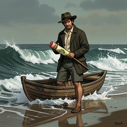 The Ocean Voyage from "Harold and the Purple Crayon". Harold recovers from an accidental plunge by creating a boat, then turns the danger of the ocean into a navigable voyage.