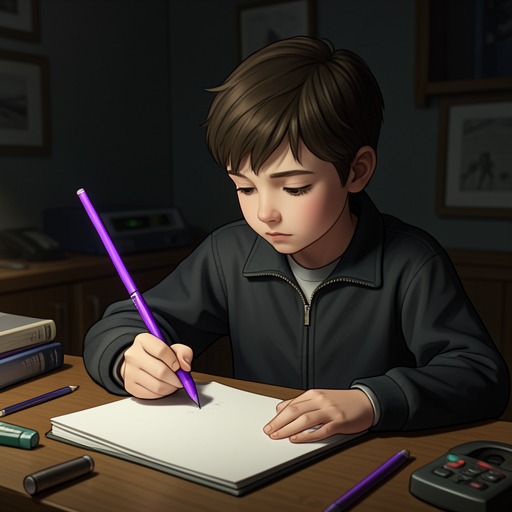 Harold and the Purple Crayon from "Harold and the Purple Crayon". Harold's bond with the crayon is a bond with his own capacity to act, recover, and eventually stop creating when he is ready to sleep.