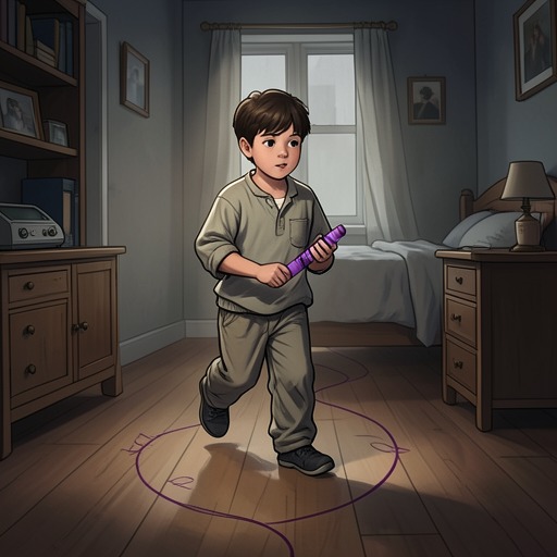 Harold's Moonlight Walk from "Harold and the Purple Crayon". Harold's intended stroll grows into an improvised journey and finally returns him to the bedroom he had hoped to find.
