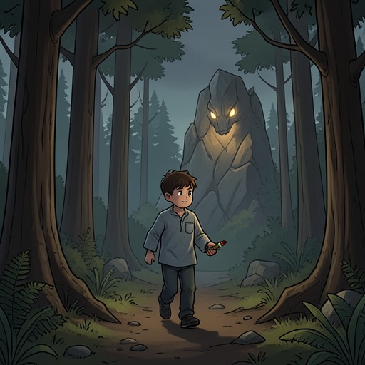 The Forest and Its Guardian from "Harold and the Purple Crayon". Harold's wish to explore a forest leads him to invent a miniature woodland, protect its fruit, and confront a threat of his own making.