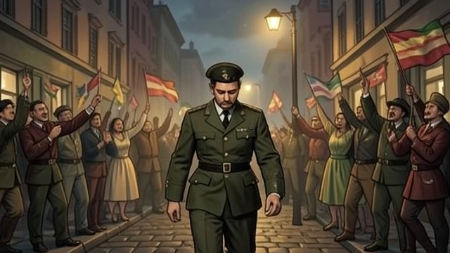 The Parade Outside the Office from "1919". The Parade Outside the Office Celebration surrounds punishment Ben Compton passes a jubilant military parade on his way to surrender himself to federal…