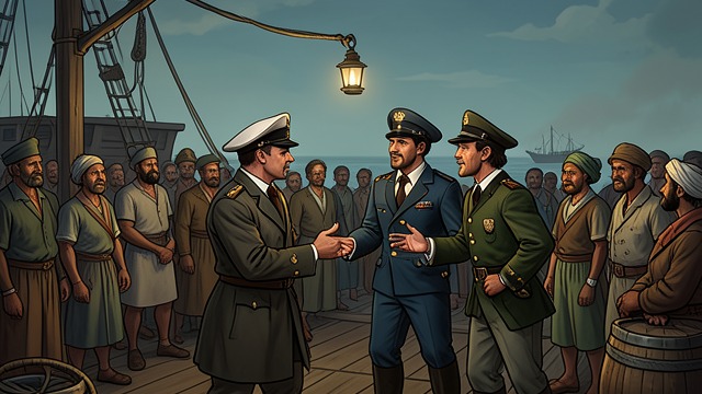 The Port Dispute from "1919". The Port Dispute Sailors and local authority Joe Williams and another sailor resent delays and quarrel with local people over shore access and trade.