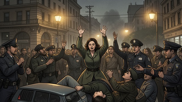 The Strike Arrest from "1919". The Strike Arrest Witnessing violence Anne Elizabeth Trent accompanies Webb Cruthers to a workers’ strike and sees police attack a fallen woman.