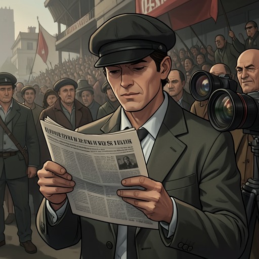 Newsreels as Public Noise from "1919". This flow traces how headlines, songs, advertising, and official statements turn public life into competing fragments of information.