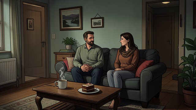 Enzo’s Hospitality from "La uruguaya". A Home for an Hour Shelter in another household Enzo and Clara offer Lucas coffee, a shower, cake, and a place to sit.