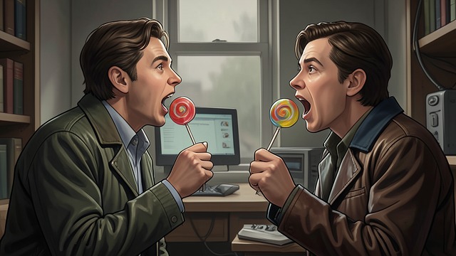 The Chupetín Exchange from "La uruguaya". A Sweet Interlude Trading flavors Lucas and Guerra compare and exchange their lollipops, turning a small snack into a succession of kisses.