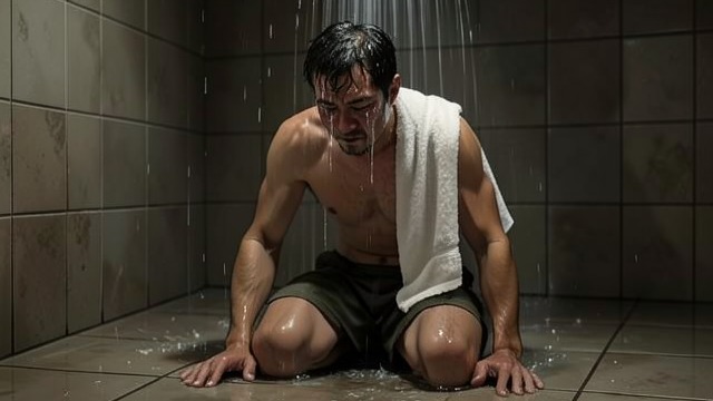 Kindness After the Assault from "La uruguaya". A Guard Falls Crying in private Lucas breaks down under the shower after Enzo offers him a place to wash and rest.
