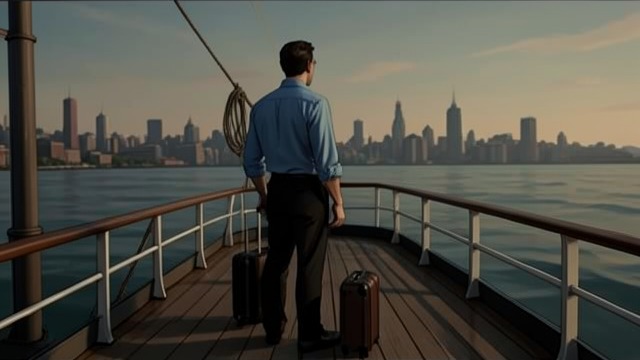 Leaving the Country from "La uruguaya". Escape in Small Form Relief at departure Lucas feels a powerful release when the ferry pulls away from Buenos Aires.