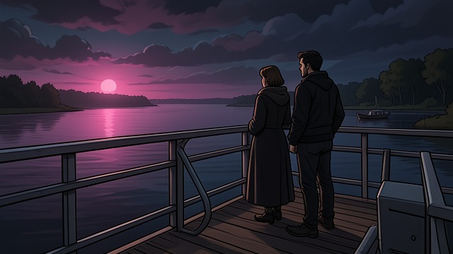 The Uncanny Shore from "La uruguaya". Wonder and Danger A shared sighting Lucas and Guerra see a pink diamond-shaped light over the water, adding an inexplicable moment to their afternoon.