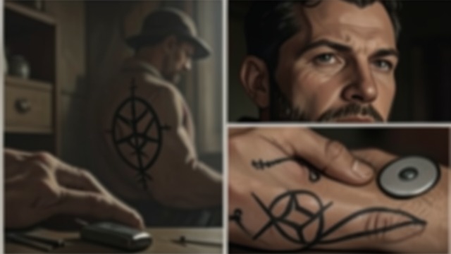 A Tattooed Emblem from "La uruguaya". War on the Skin Choosing a symbol While intoxicated, Lucas asks for symbols meaning war and chooses a triskele.