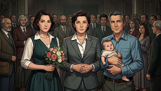 Guerra’s Different Family from "La uruguaya". Another Model Appears Triple marriage Lucas sees Guerra, César, and Rocío at a wedding that joins the three adults.