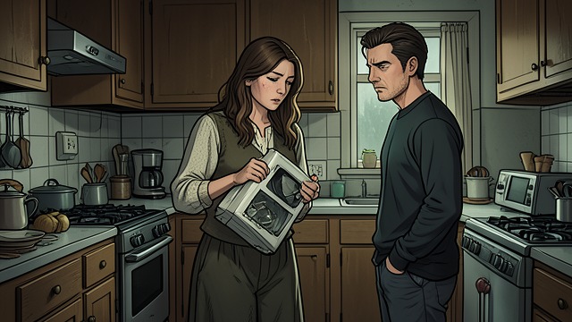 Financial Resentment from "La uruguaya". Pressure at Home Material decline Unrepaired appliances, overdue bills, and postponed care make the household’s financial strain visible.