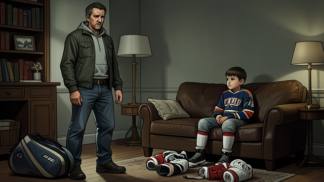 A Son Quits the Ice from "Hold Tight". A Son Quits the Ice A Sudden Ending Adam lays down his hockey gear and quits without a long explanation.