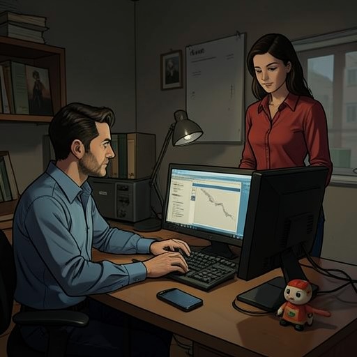 The Parents' Search from "Hold Tight". This flow traces Mike and Tia's efforts to find Adam, from uneasy monitoring through danger, revelation, and a fragile return to family life.