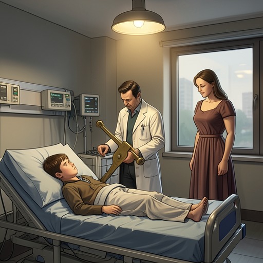 Lucas's Donor Search from "Hold Tight". This flow follows the medical and ethical pressures surrounding Lucas Loriman's illness, his parents' family secret, and the search for a compatible donor.