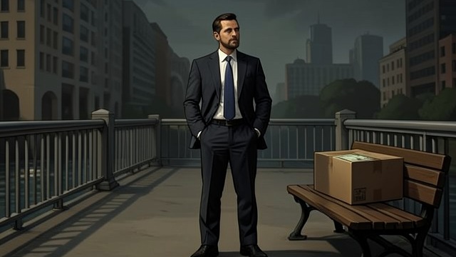 The Investor Trusts the Bank from "Anxious People". The Investor Trusts the Bank Confidence borrowed from experts The Man on the bridge follows financial advice and treats property investments as secure.