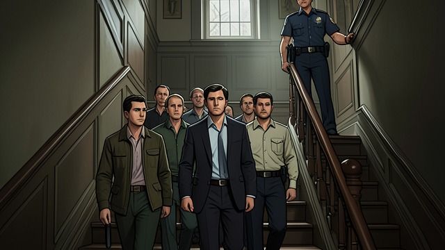 The Hostages Leave from "Anxious People". The Hostages Leave An orderly exit The hostages are released together and escorted down the stairs.