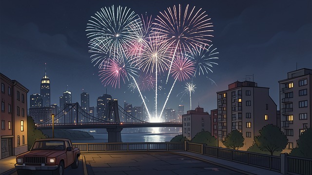 Fireworks Across the View from "Anxious People". Fireworks Across the View A remembered ritual The Bank robber asks for fireworks so Estelle can remember watching them with Knut.