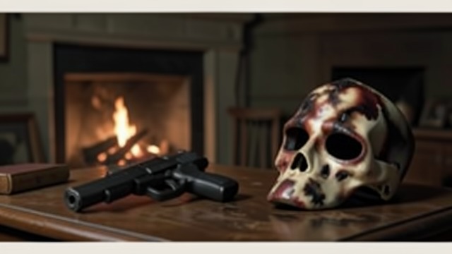 A Weapon Left Beside It from "Anxious People". A Weapon Left Beside It An apparently empty room The Bank robber wipes the pistol and leaves it beside the phone, then burns the ski mask in the fireplace.