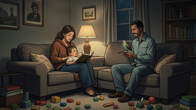 The Family Keeps Laughing from "Anxious People". The Family Keeps Laughing A home with ordinary jokes Julia and Ro raise their child amid arguments, birds, hidden candy, and jokes that may or may not be…