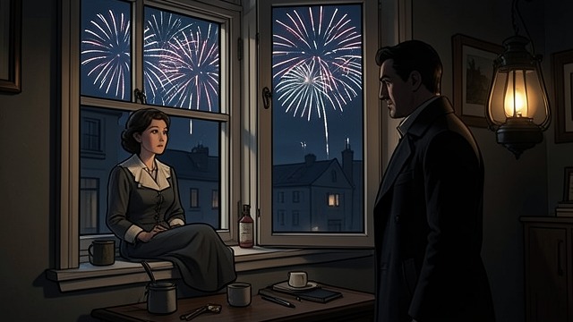 The Fireworks Remembered from "Anxious People". The Fireworks Remembered A shared celebration The Bank robber arranges fireworks for Estelle, who used to watch them with Knut.