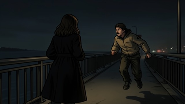 Nadia on the Railing from "Anxious People". Nadia on the Railing A hidden crisis Nadia, overwhelmed by sadness she cannot explain, stands on the same railing.