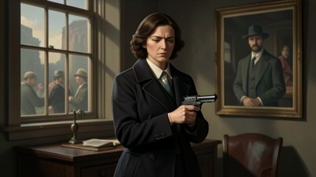 A Weapon in the Apartment from "Anxious People". A Weapon in the Apartment Fear in the room The Bank robber enters with the pistol raised and sees the hostages’ reactions reflected in a window.