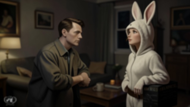 The Rabbit’s Work Exposed from "Anxious People". The Rabbit’s Work Exposed A staged advantage The rabbit-costume disruption reveals that Anna-Lena has manipulated viewings with Lennart’s help.