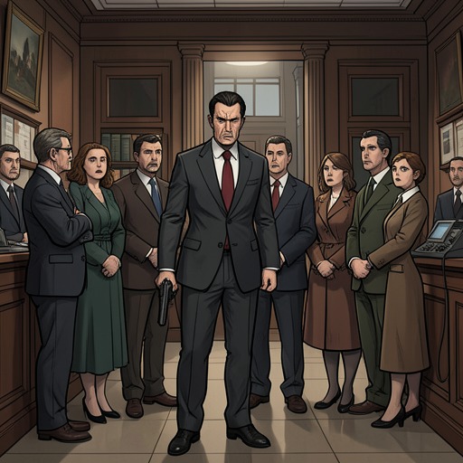 The Failed Bank Holdup from "Anxious People". The Bank robber’s desperate attempt to raise rent money turns an ordinary morning into an improvised hostage crisis.