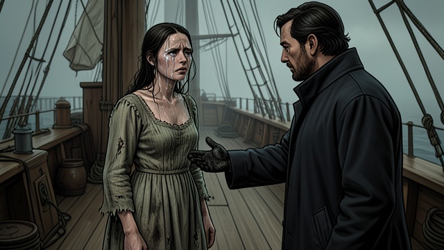 A Final Glimpse from "The Man Who Laughs". A Final Glimpse Reunion on the ship Gwynplaine finds Dea aboard the Vograat and holds her again. Her joy briefly seems to restore her strength.