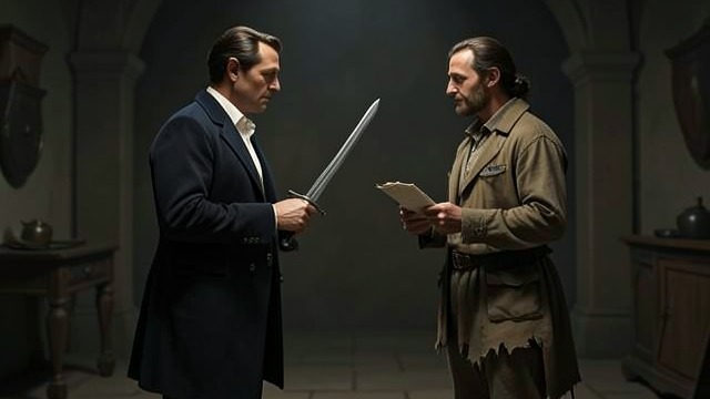 The Brother’s Blow from "The Man Who Laughs". The Brother’s Blow The family revealed Lord David appears and denies Gwynplaine’s claim at first.