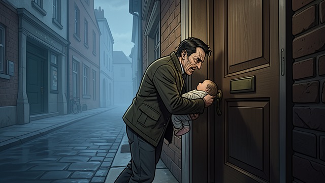The Town Refuses from "The Man Who Laughs". The Town Refuses Help sought at doors Gwynplaine knocks on a wealthy house and a poor hovel alike. No one answers him while he carries the infant Dea.
