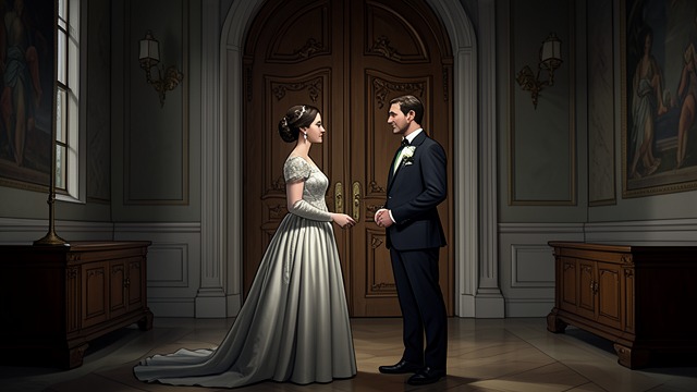 婚姻命令,《笑面人》中的场景。婚姻命令 王室安排再度生效 安妮女王命令乔西安娜女公爵嫁给恢复身份的继承人。 这桩婚事能保住她接近克兰查理家族庄园的机会。 法律上的身份恢复,变成了一道私人命令。 欲望骤然消退 乔西安娜女公爵发现,眼前这个男人就是王室为她指定的丈夫。 她让格温普兰离开,并说自己恨他。 曾经令她心动的身份,顷刻间改变了两人的关系。