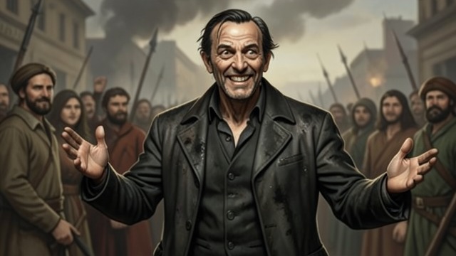 A False Triumph from "The Man Who Laughs". A False Triumph The reformer speaks Gwynplaine uses his rank to condemn poverty and privilege. He believes the lords may hear the evidence of suffering.