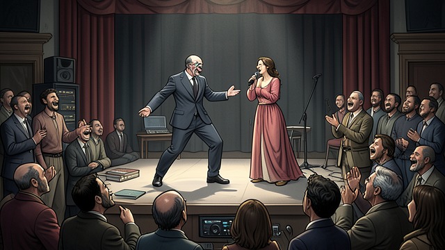 The Beloved Performer from "The Man Who Laughs". The Beloved Performer The crowd watches a face Gwynplaine performs while Dea sings beside him.