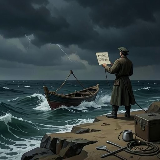 The Storm and the Matutina from "The Man Who Laughs". The fugitives’ sea passage transforms attempted escape into shipwreck, confession, and a message entrusted to the waves.
