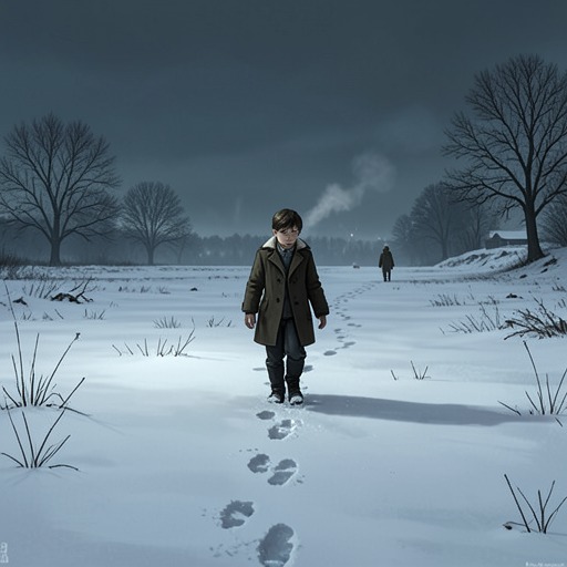 The Two Children in the Snow from "The Man Who Laughs". The abandoned boy’s journey turns from solitary survival into an act of care that binds his life to Dea’s.