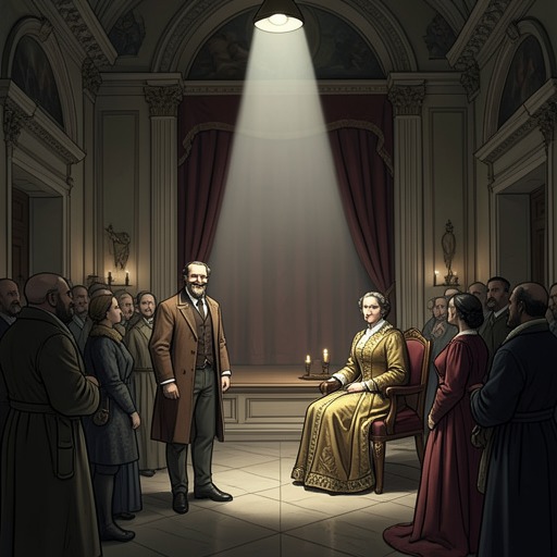 A Household Versus the Court from "The Man Who Laughs". The story opposes the intimate household built by Ursus to a court that recognizes rank while disrupting human attachments.