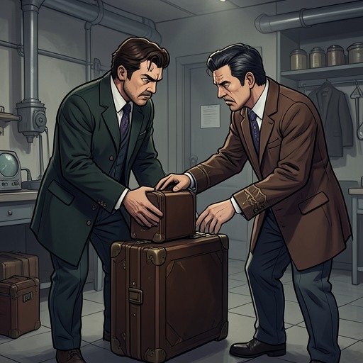 The Struggle for the Briefcase from "Bullet Train". The suitcase dispute escalates as each side interprets possession as proof of loyalty, an opportunity for leverage, or a reason to blame someone else.