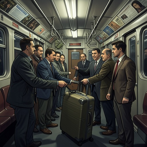 The Stolen Ransom Case from "Bullet Train". The suitcase passes through competing hands, turning a straightforward theft into the train’s central contest of information, trust, and survival.