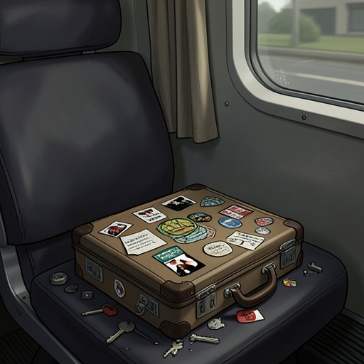 A Hidden Object, a Hidden Message from "Bullet Train". The suitcase, stickers, and key serve as material traces that characters use to infer loyalties, conceal evidence, or communicate across the train.