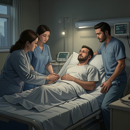 The Absent Mother and the Waiting Family from "Bullet Train". Wataru’s coma reorganizes the family around bedside care, while the absent presence of Yuichi’s former wife deepens his sense of responsibility and loss.