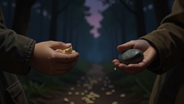 Fragile Substitute from "Hansel and Gretel". Fragile Substitute Fewer choices The Stepmother locks the door, preventing Hansel from gathering more White Pebbles.
