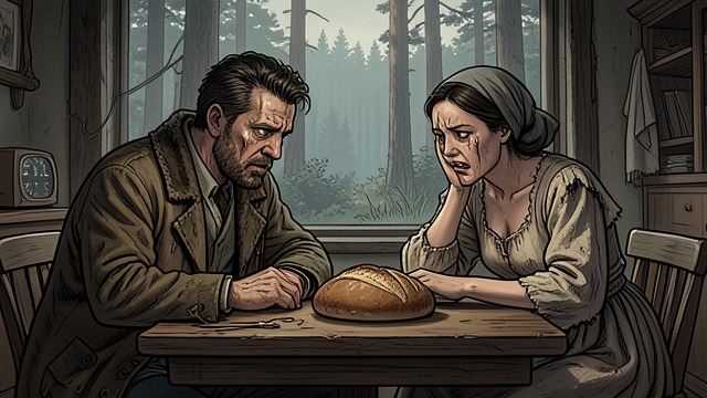 First Famine from "Hansel and Gretel". First Famine Scarcity enters the home A terrible famine strikes the region, leaving the Woodcutter’s family with almost nothing to eat.