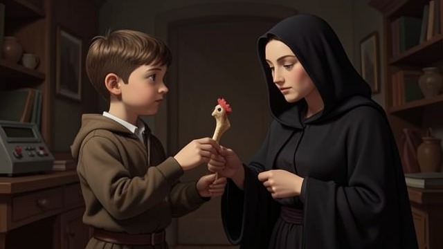 Improvisation in Captivity from "Hansel and Gretel". Improvisation in Captivity A different obstacle The Witch asks Hansel to show a finger and uses it to judge whether he is ready to eat.